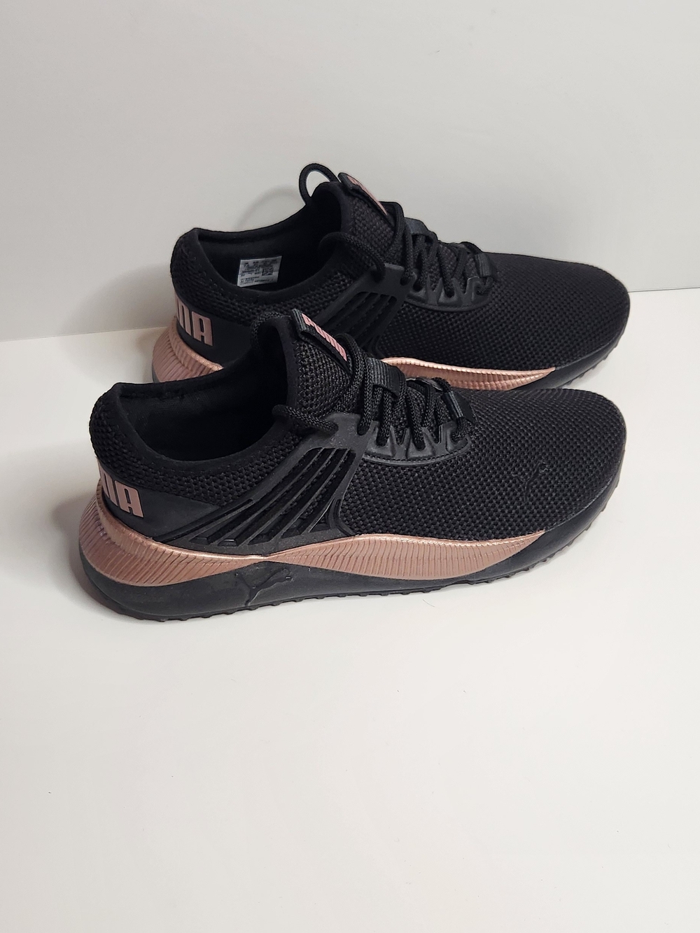 PUMA Women’s Black and Rose Gold Athletic Sneakers